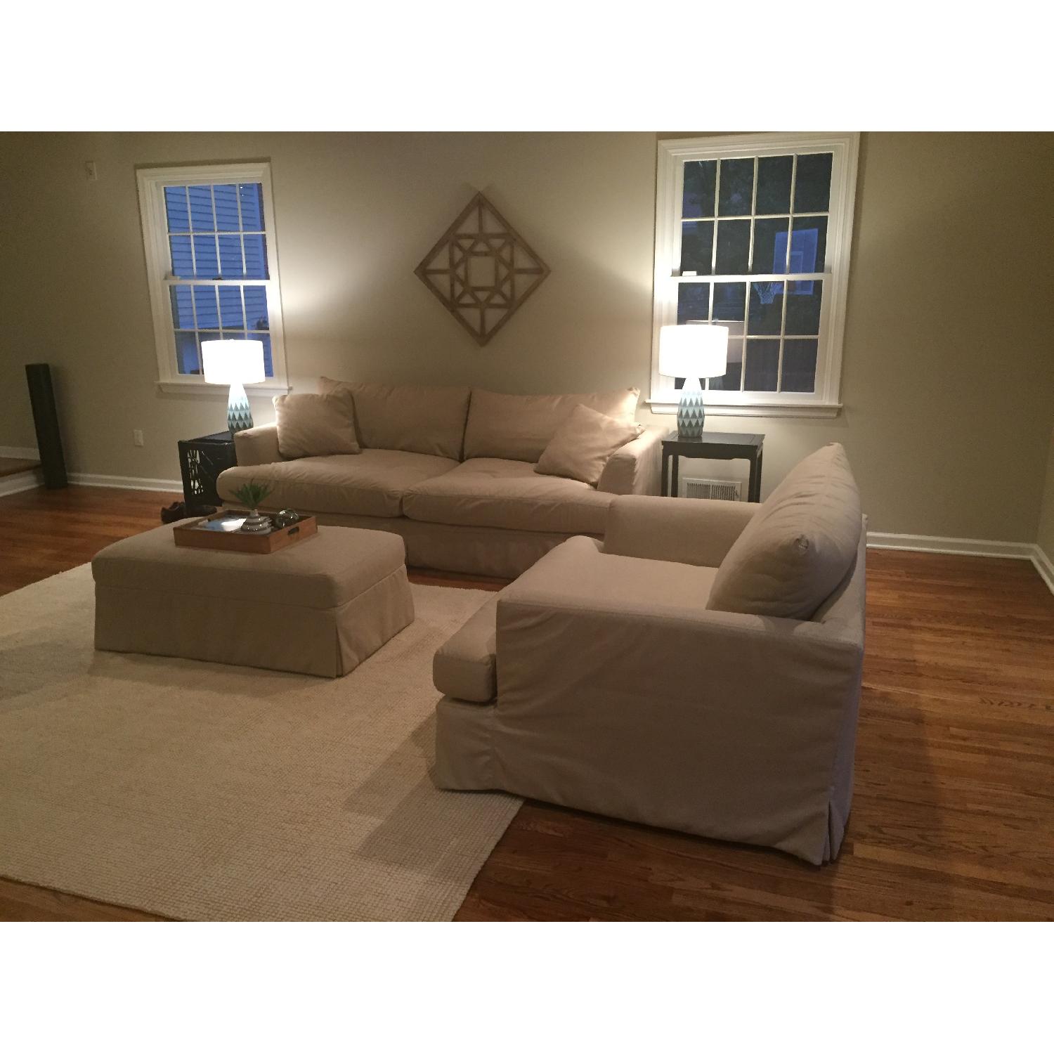 Arhaus Emory Slipcovered Sofa + Chair and a Half & Ottoman - image-2