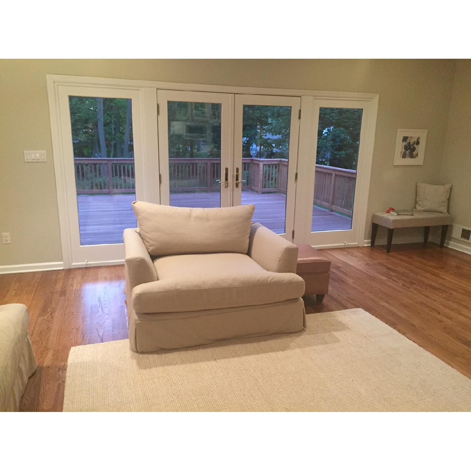 Arhaus Emory Slipcovered Sofa + Chair and a Half & Ottoman - image-3