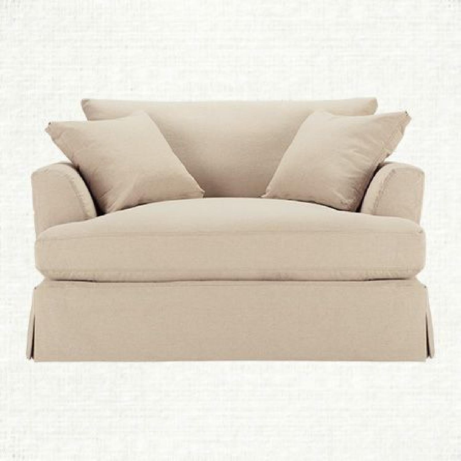 Arhaus Emory Slipcovered Sofa + Chair and a Half & Ottoman - image-4