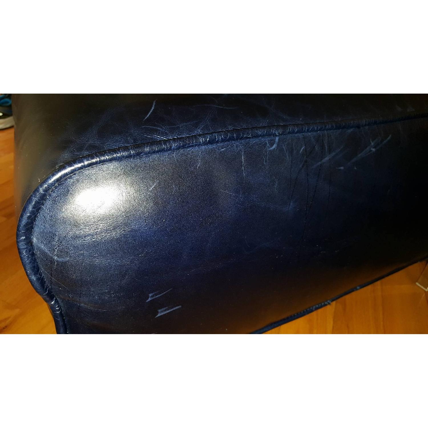 Royal Blue Square Ottoman - image-2