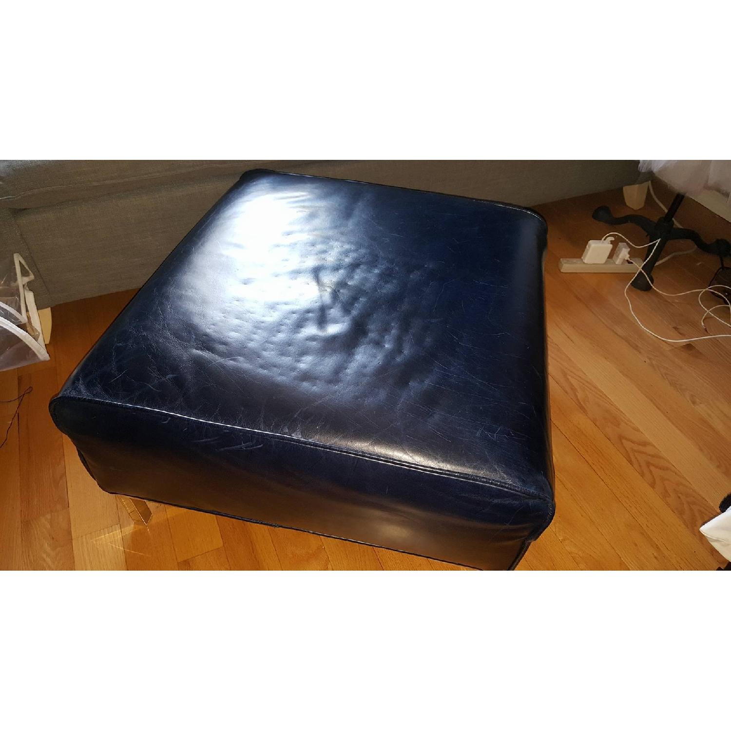 Royal Blue Square Ottoman - image-5