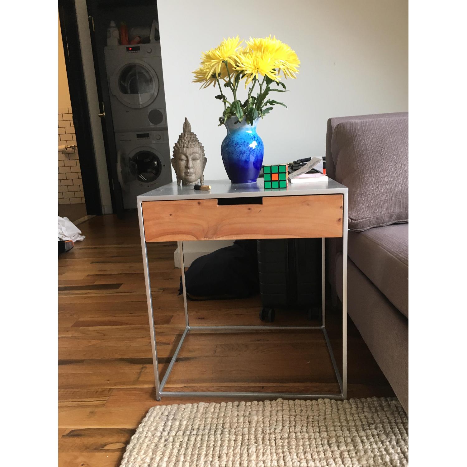 CB2 Audrey Wood & Iron Nightstand/Side Table - image-1