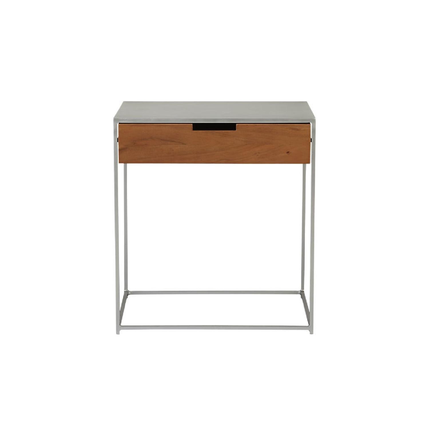 CB2 Audrey Wood & Iron Nightstand/Side Table - image-0