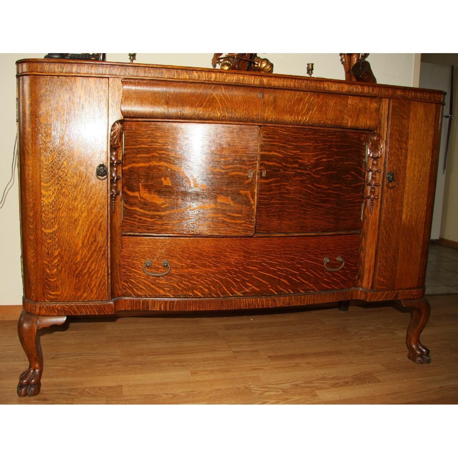 Vintage Tiger Oak Sideboard/Buffet - image-1