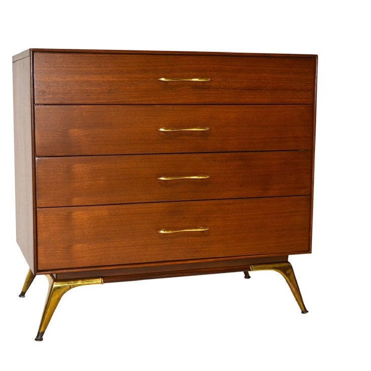 R-Way Walnut & Brass Short Dresser - image-0
