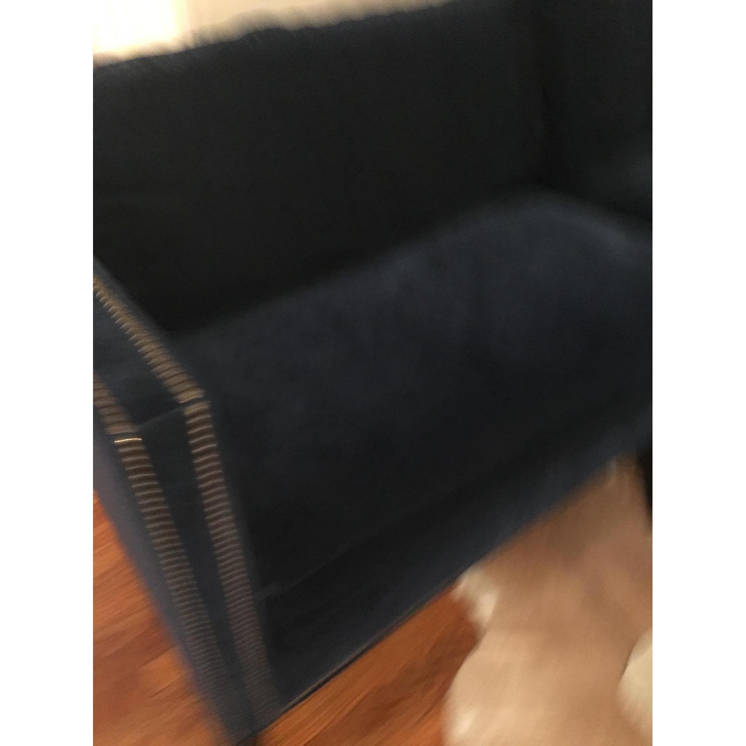 Mitchell Gold + Bob Williams Navy Blue Nailhead Velvet Sofa - image-4