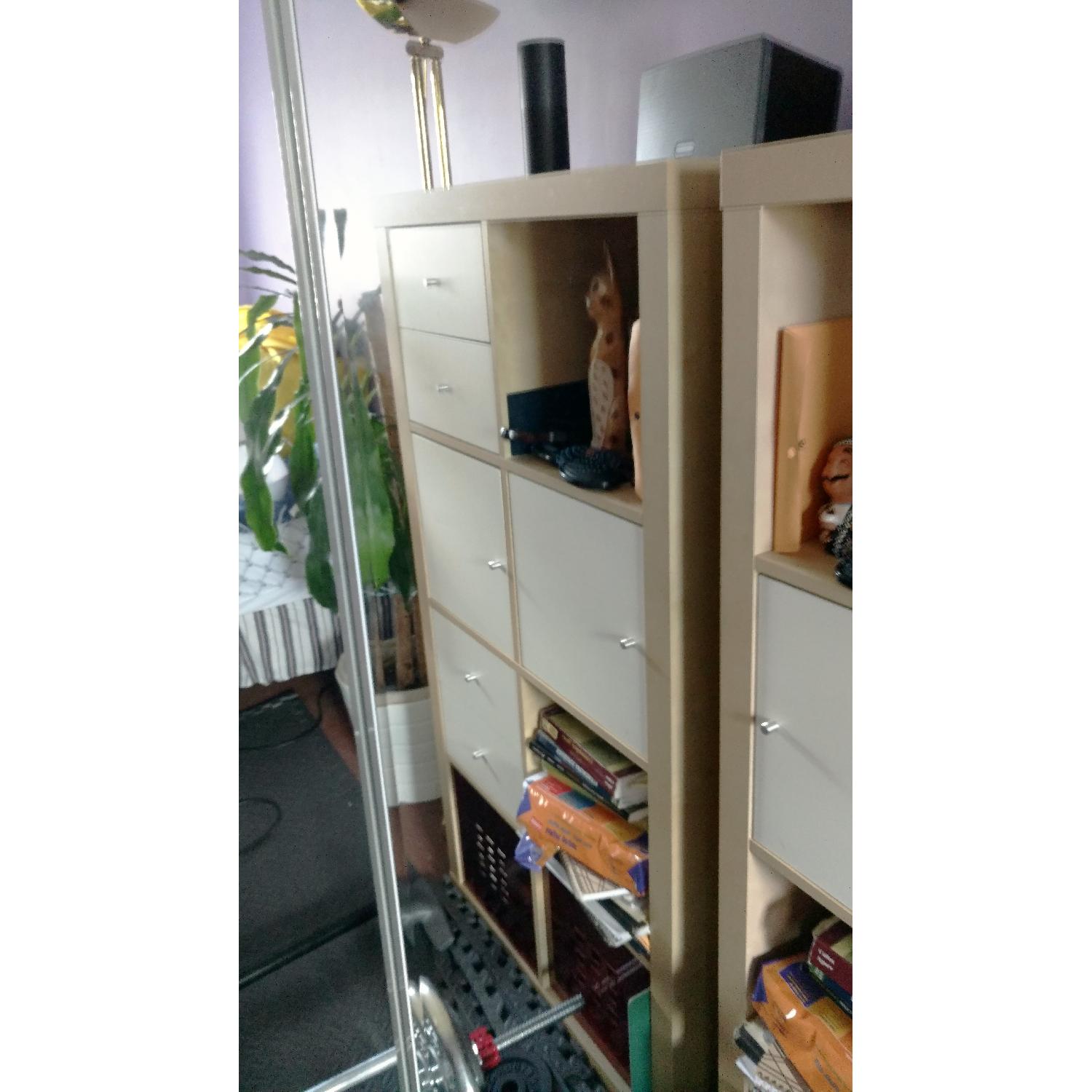 Ikea Kallax Birch Shelf Unit w/ Modular Inserts AptDeco