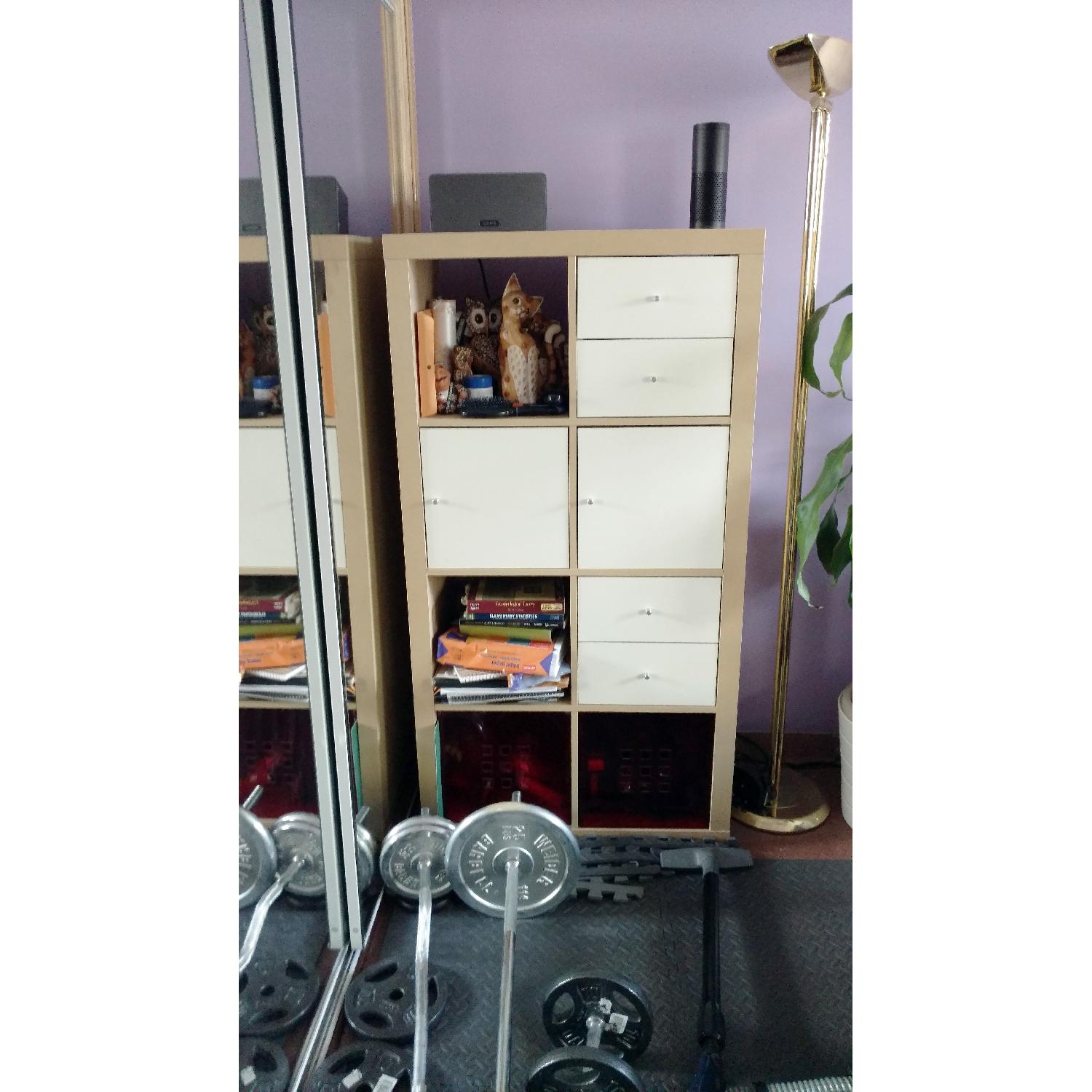 Ikea Kallax Birch Shelf Unit w/ Modular Inserts - image-4
