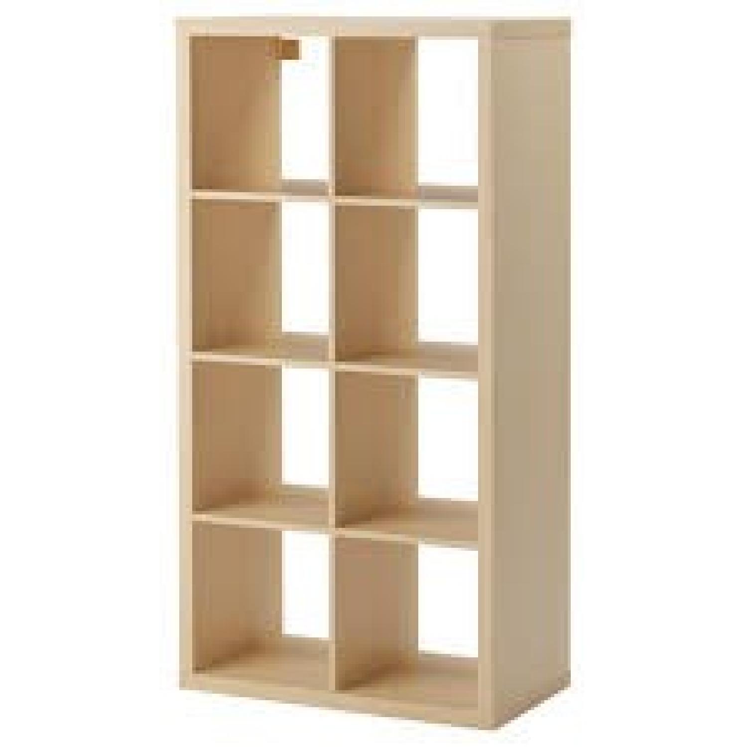Ikea Kallax Birch Shelf Unit w/ Modular Inserts AptDeco