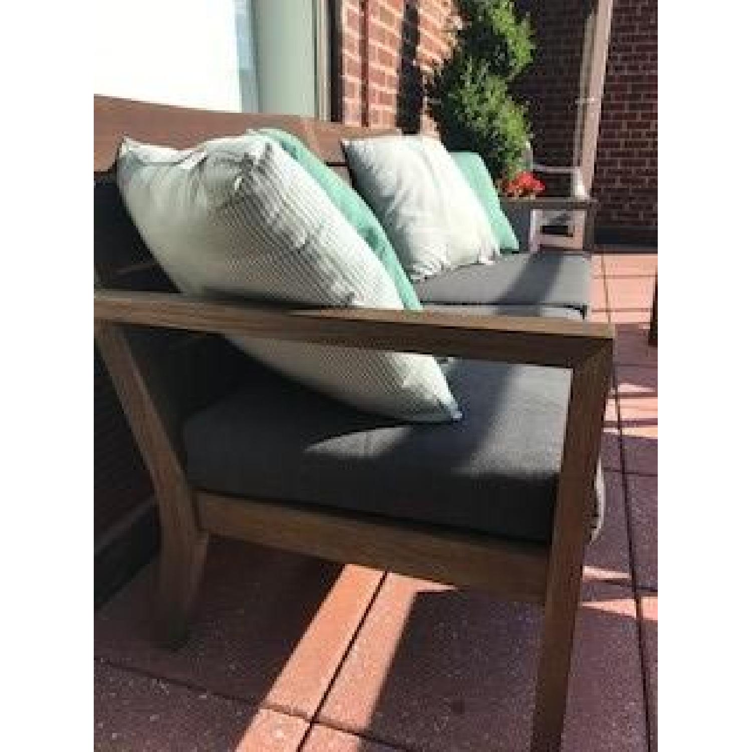 Crate & Barrel Regatta Outdoor Teak Sofa AptDeco
