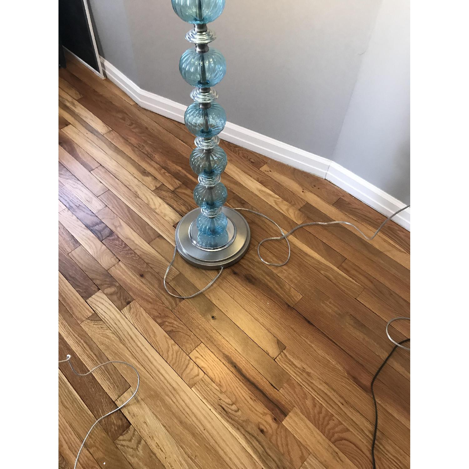 Pier 1 Aqua Glass Floor Lamp - image-7