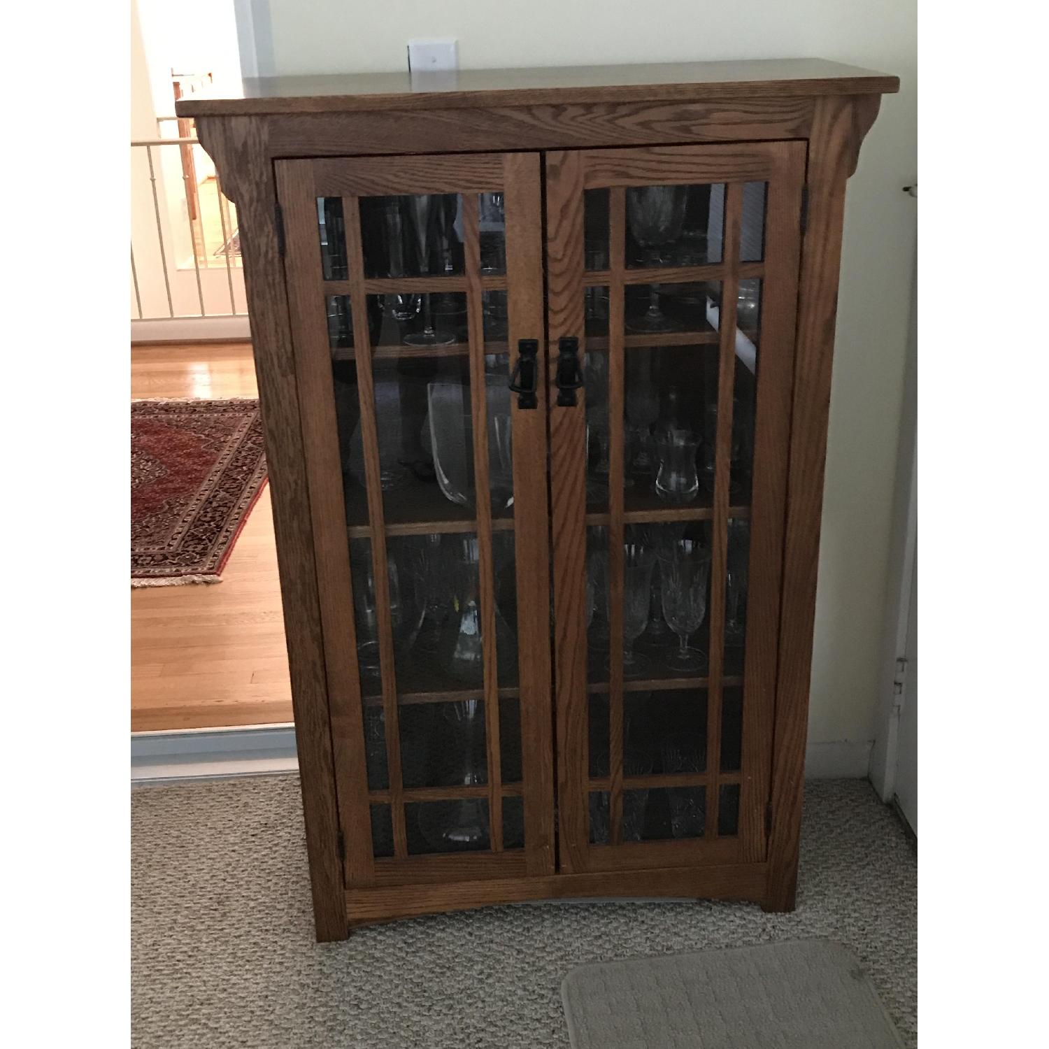 Amish Furniture Solid Oak & Glass China Cabinet/Book Case - image-1