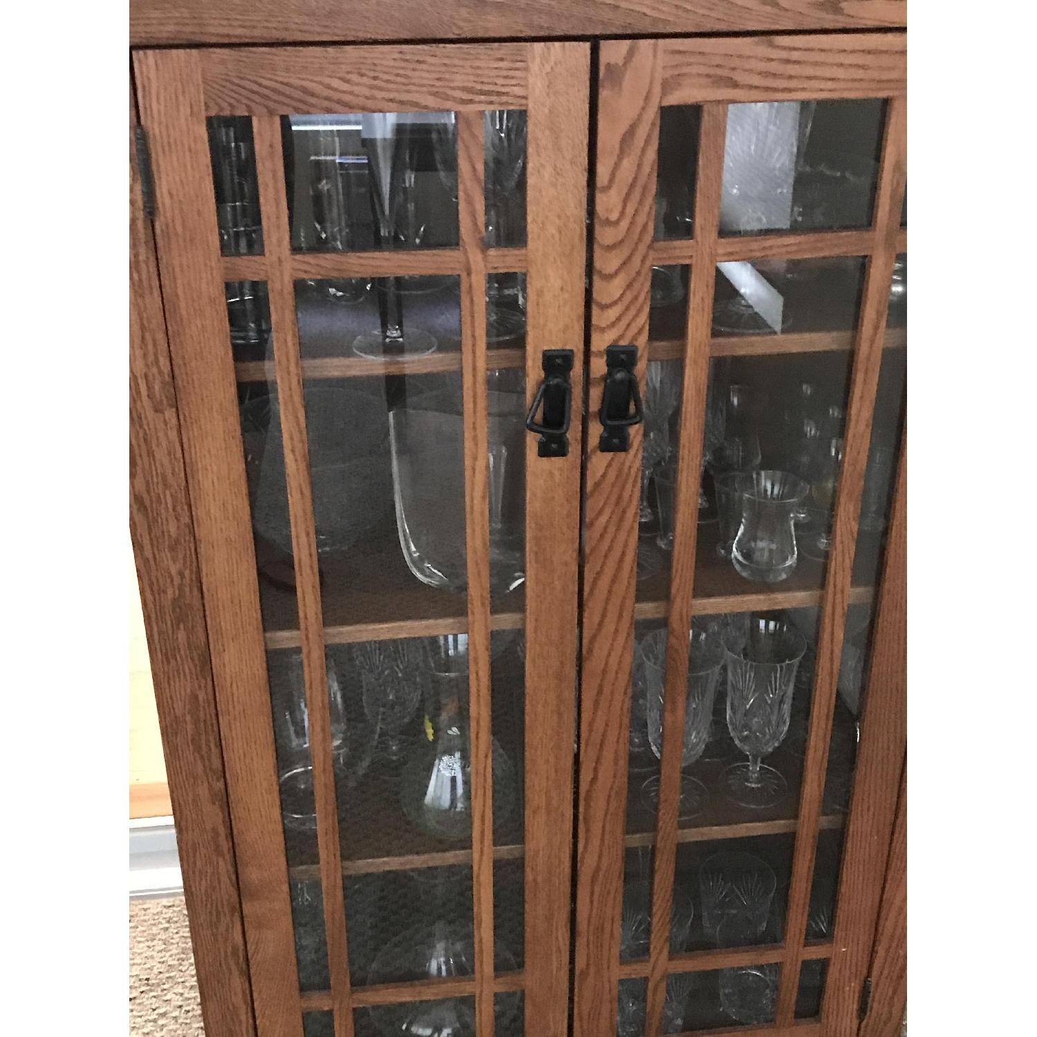 Amish Furniture Solid Oak & Glass China Cabinet/Book Case - image-3