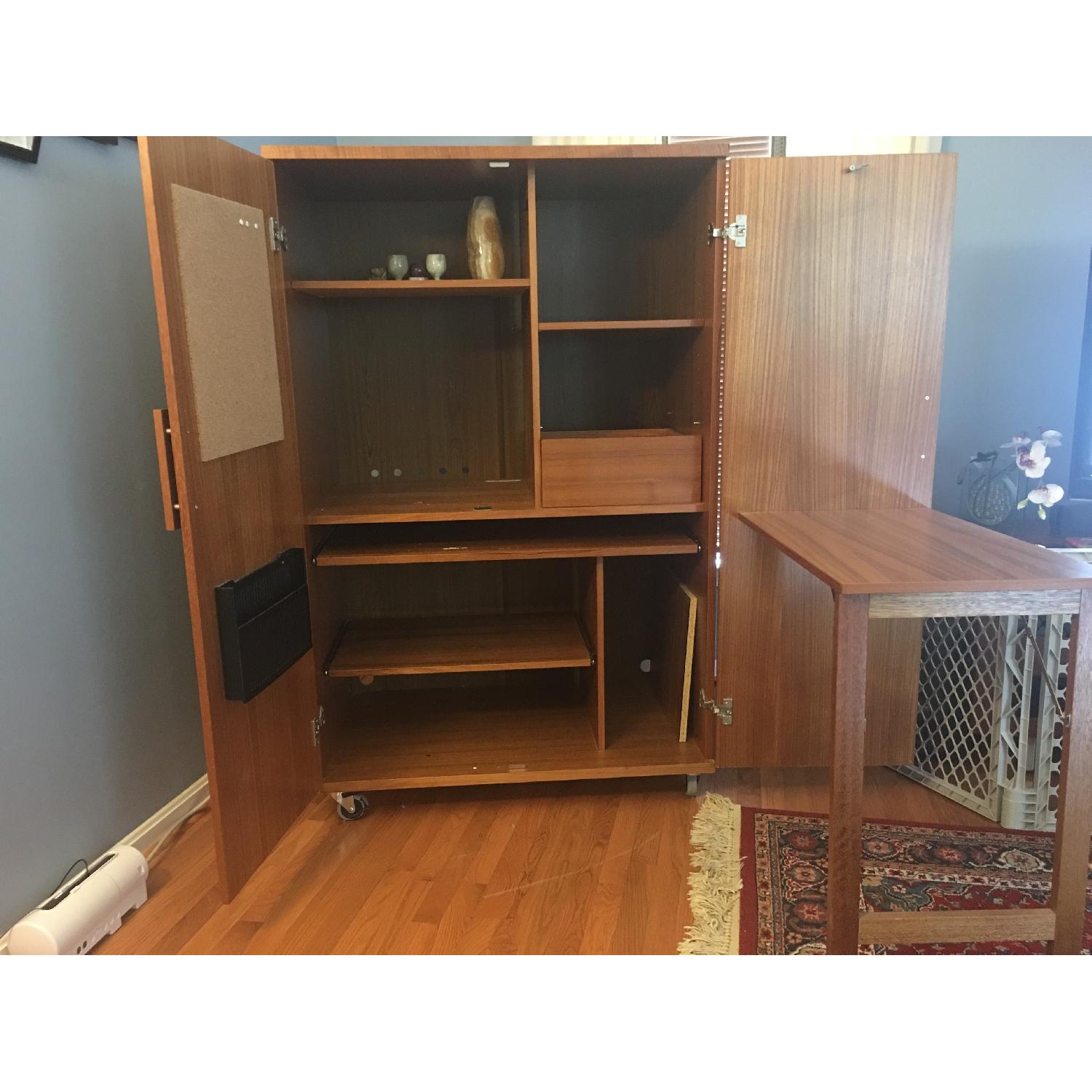 Scan Design Furniture Teak Cabinet w/ Table - image-5