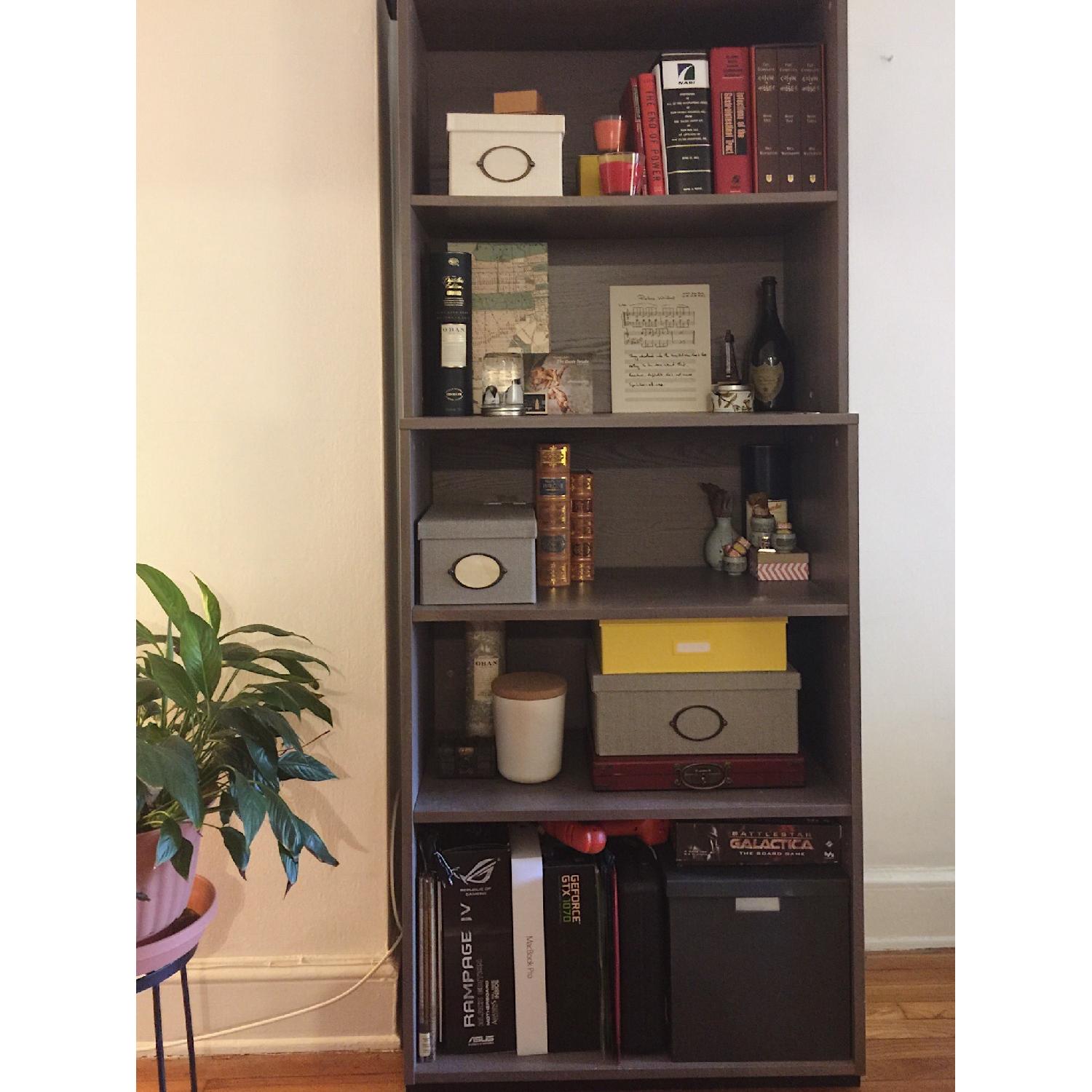 Ikea Galant Gray Wooden Bookcase w/ Open Storage - image-1