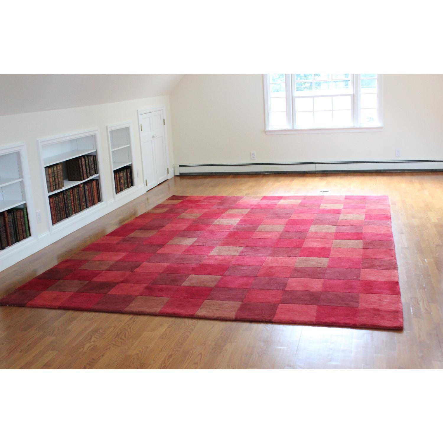 Small Red Rug Square Crate & Barrel Red Square Design Rug - AptDeco
