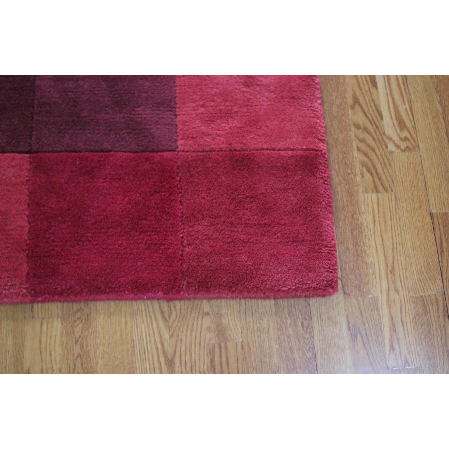Small Red Rug Square Crate & Barrel Red Square Design Rug - AptDeco