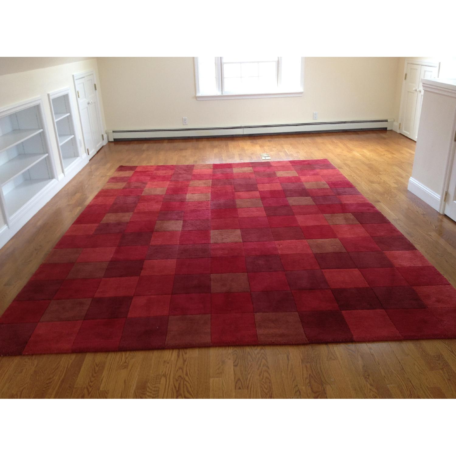 Small Red Rug Square Crate & Barrel Red Square Design Rug - AptDeco
