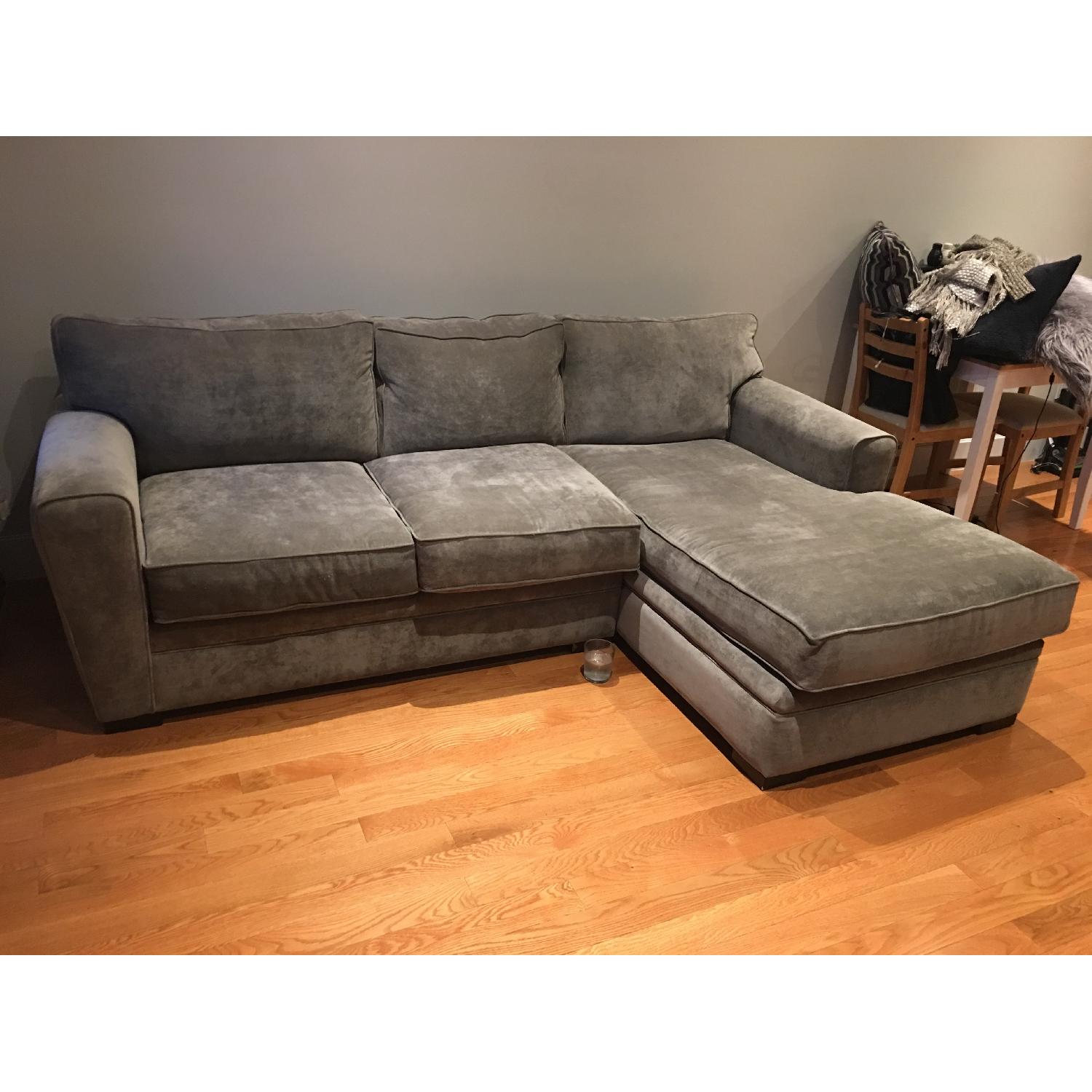 Raymour & Flanigan Artemis II Microfiber 2 Piece Sectional w - AptDeco