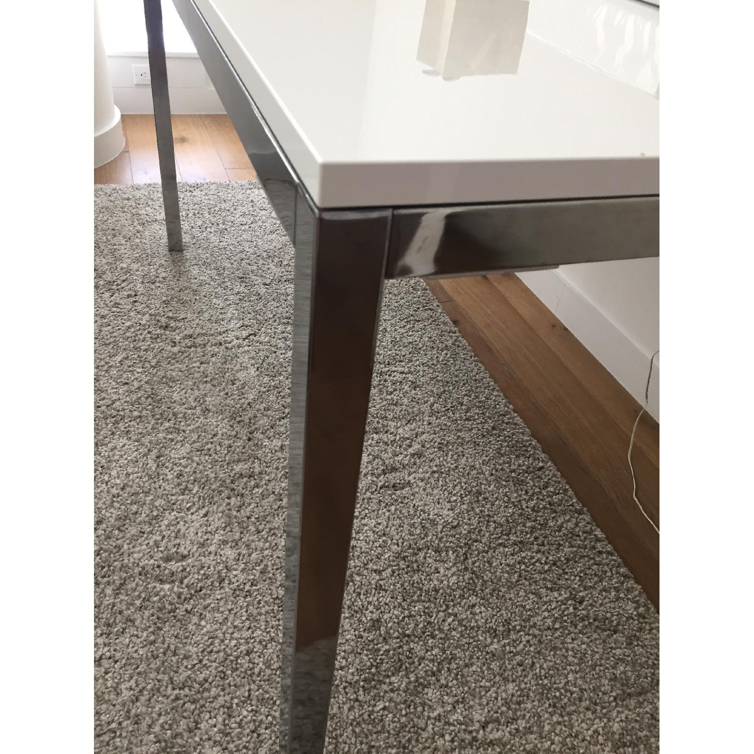 Ikea Torsby White Gloss Dining Table - AptDeco