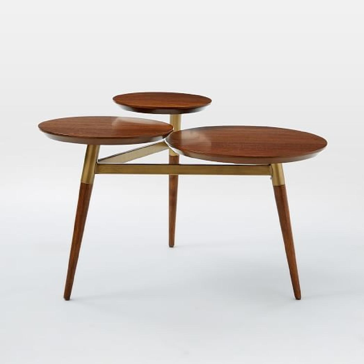 West Elm Clover Coffee Table in Walnut/Antique Brass AptDeco