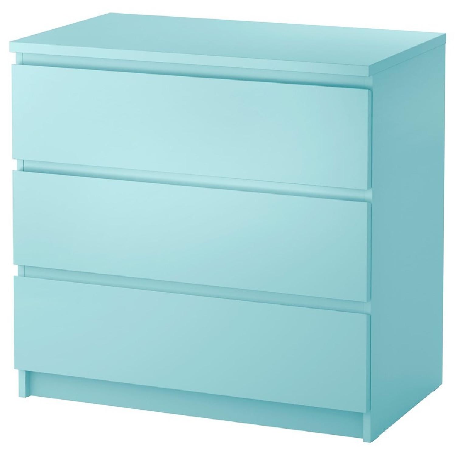 Ikea Malm 3 Drawer Dresser w/ Embellishment AptDeco