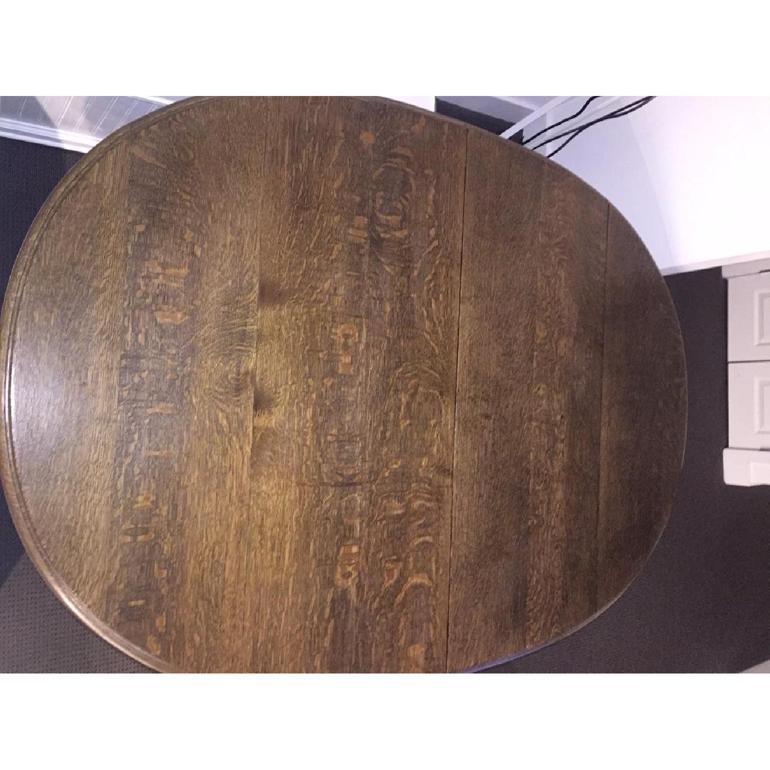 VIntage Tiger Oak Dining Table AptDeco