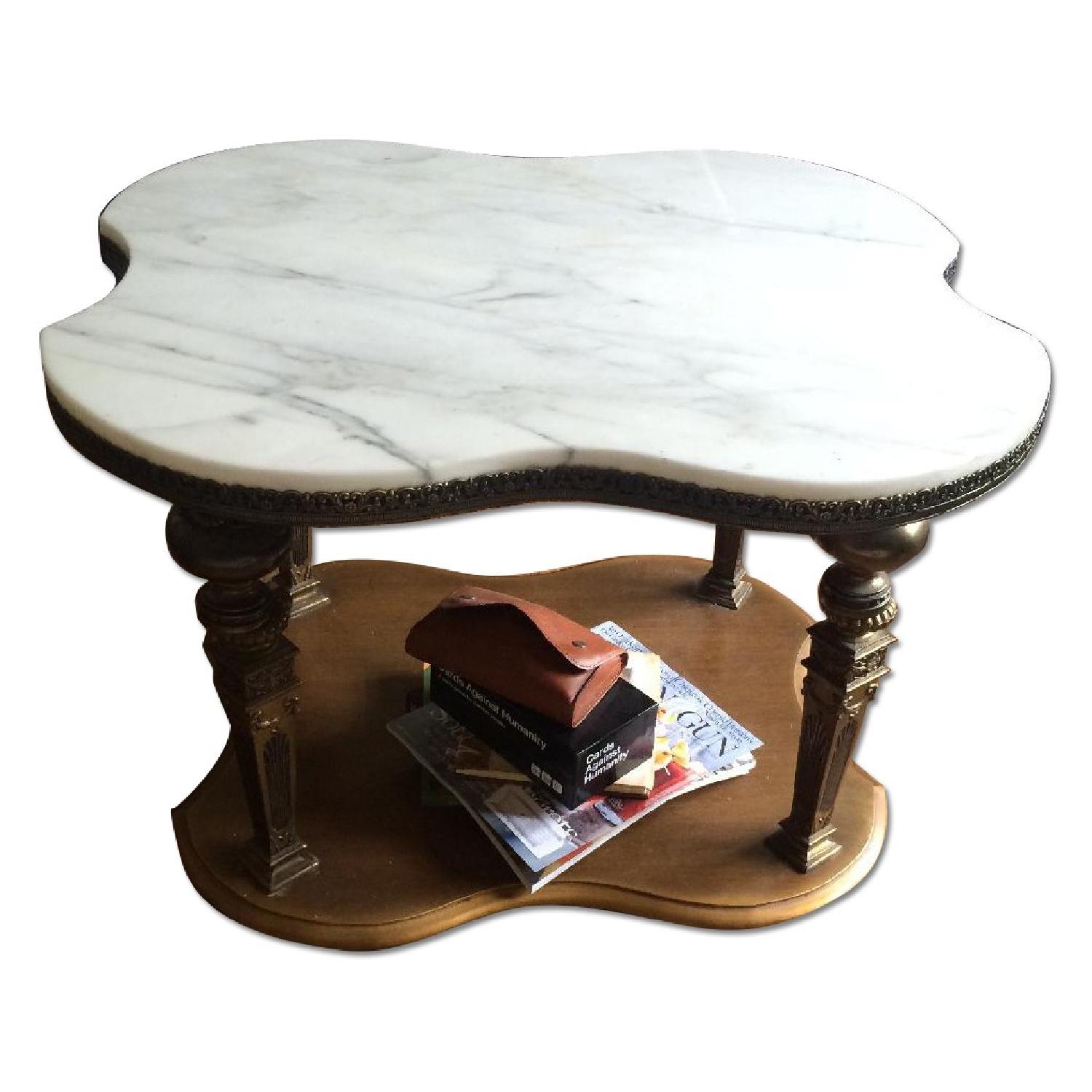 Vintage Marble Top Coffee Table AptDeco