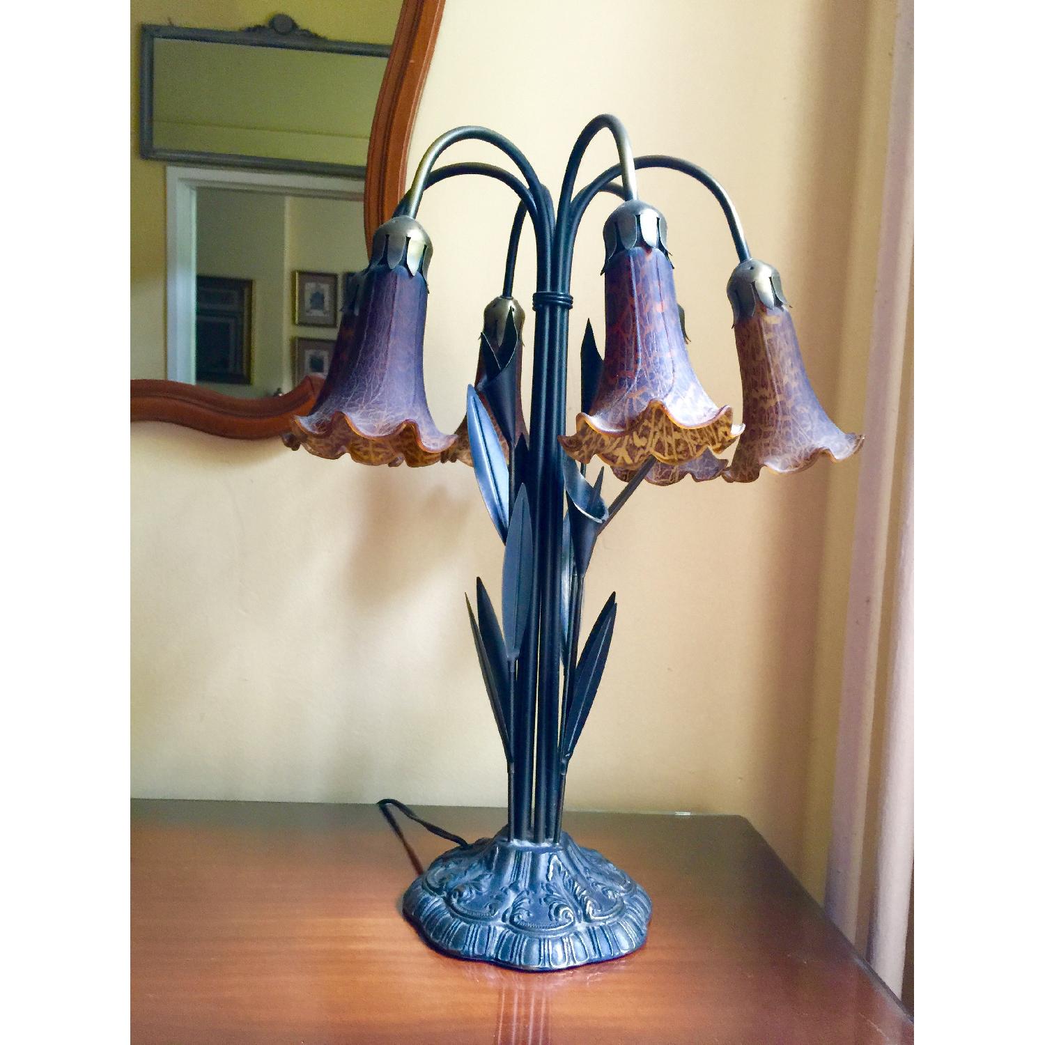 Art Nouveau Table Lily Lamps - Pair - image-1