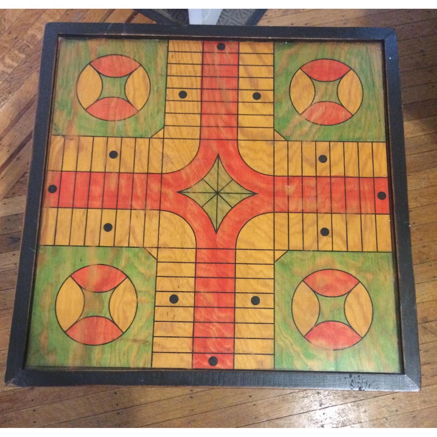 Antique Parcheesi Game End Table - image-3