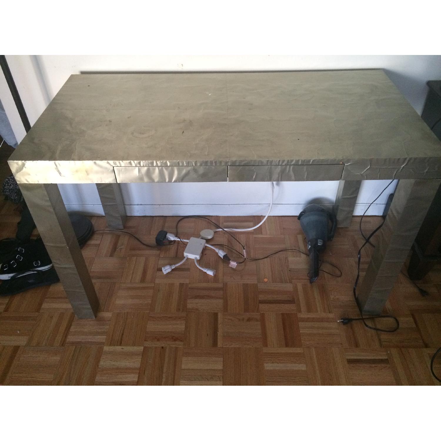 West Elm Silver Wrapped Desk - image-1
