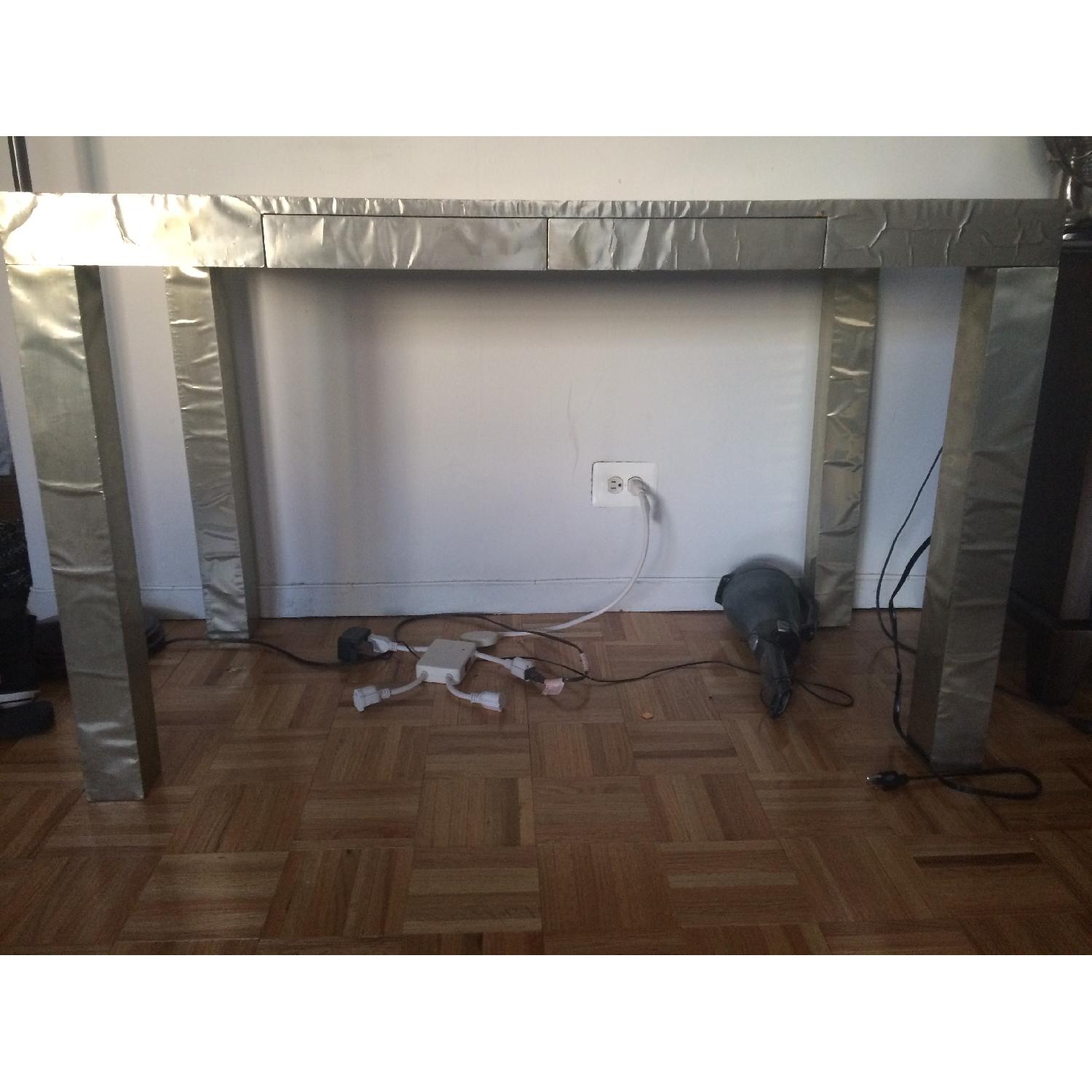 West Elm Silver Wrapped Desk - image-2