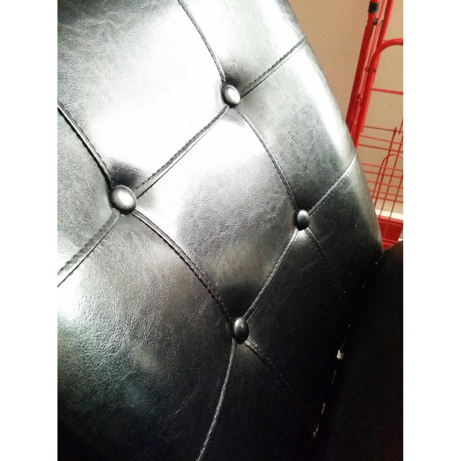 Bob's Montibello White/Beige Marble Table w/ 6 Black Chairs - image-5