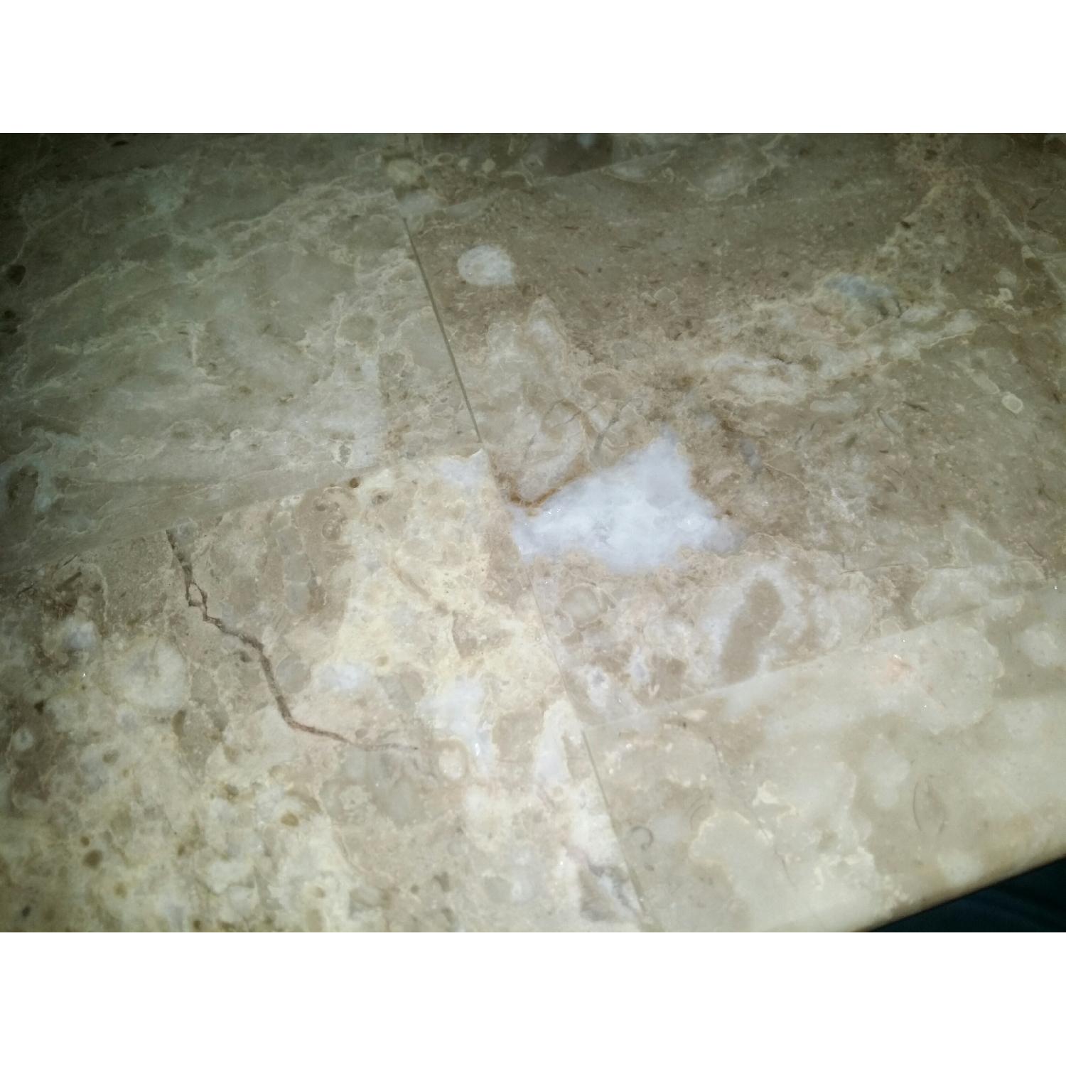 Bob's Montibello White/Beige Marble Table w/ 6 Black Chairs - image-6