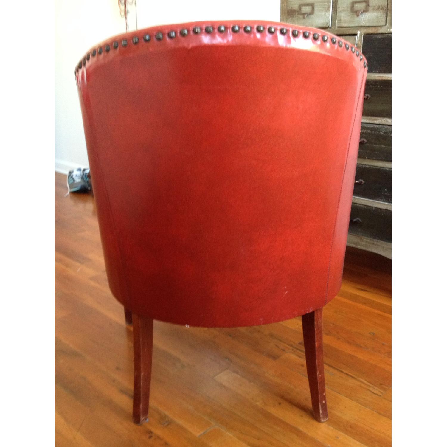 Faux Leather Red Armchair - image-2