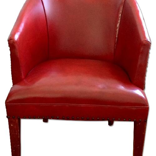 Used Faux Leather Red Armchair for sale on AptDeco
