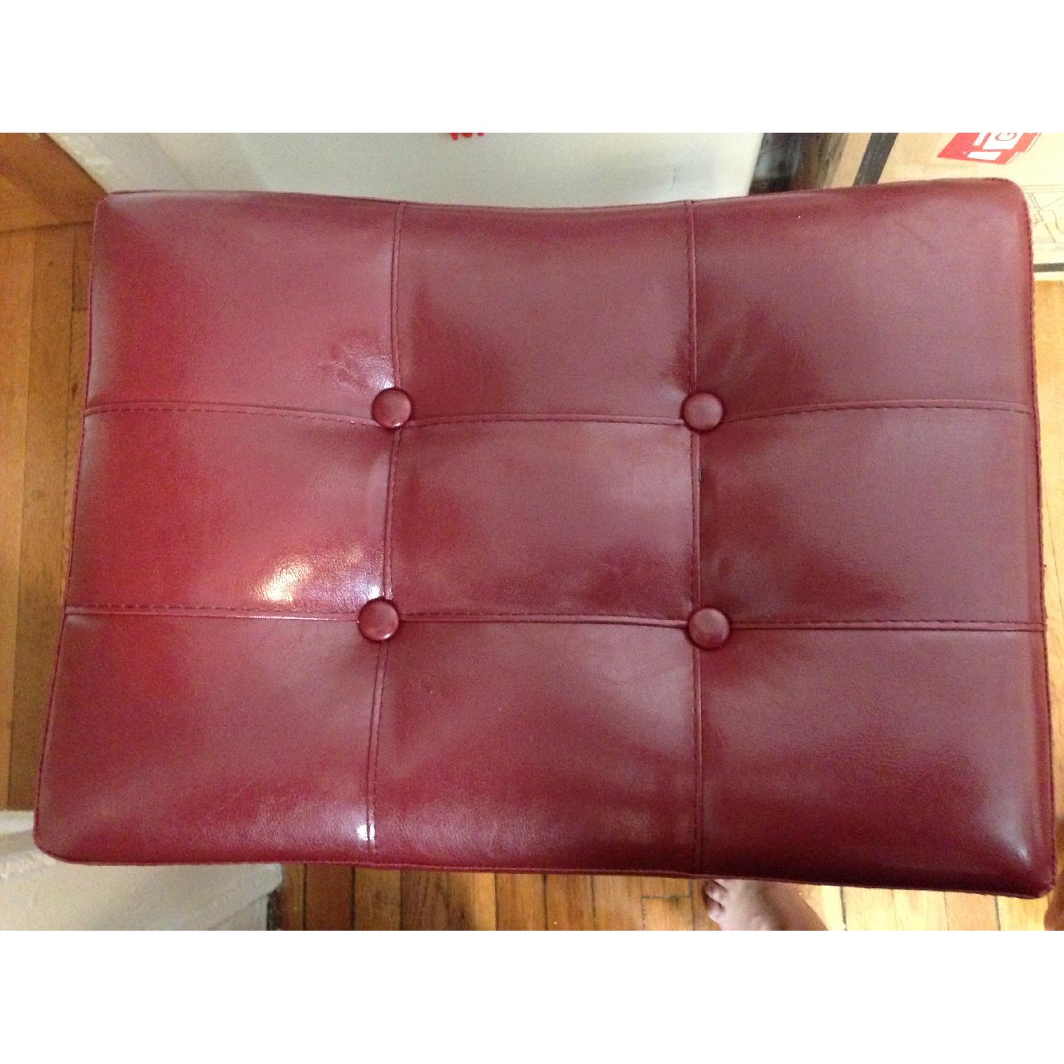 Burgundy Saddle Back Bar Stools - Pair - image-6