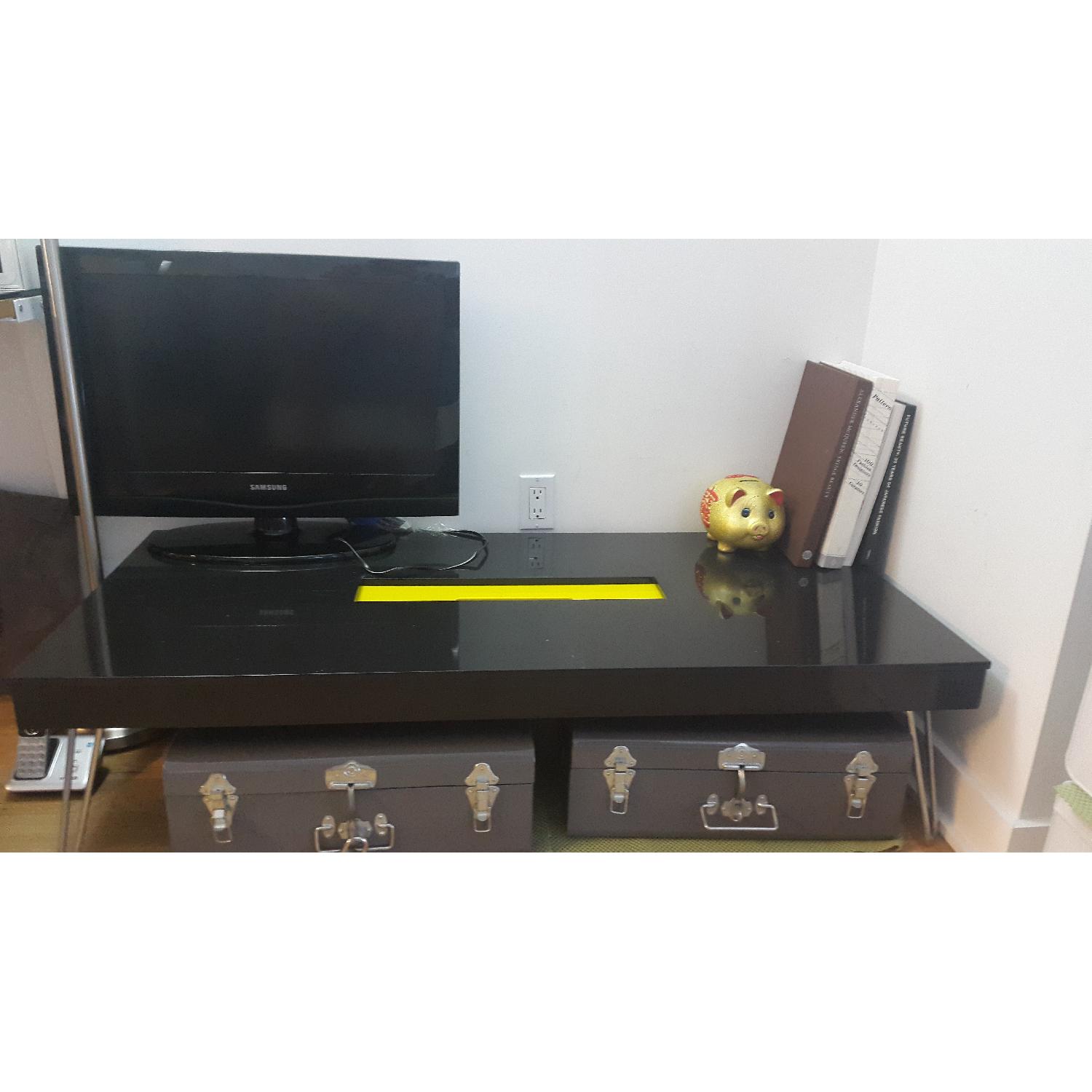 CB2 Slot Black Coffee Table - image-1