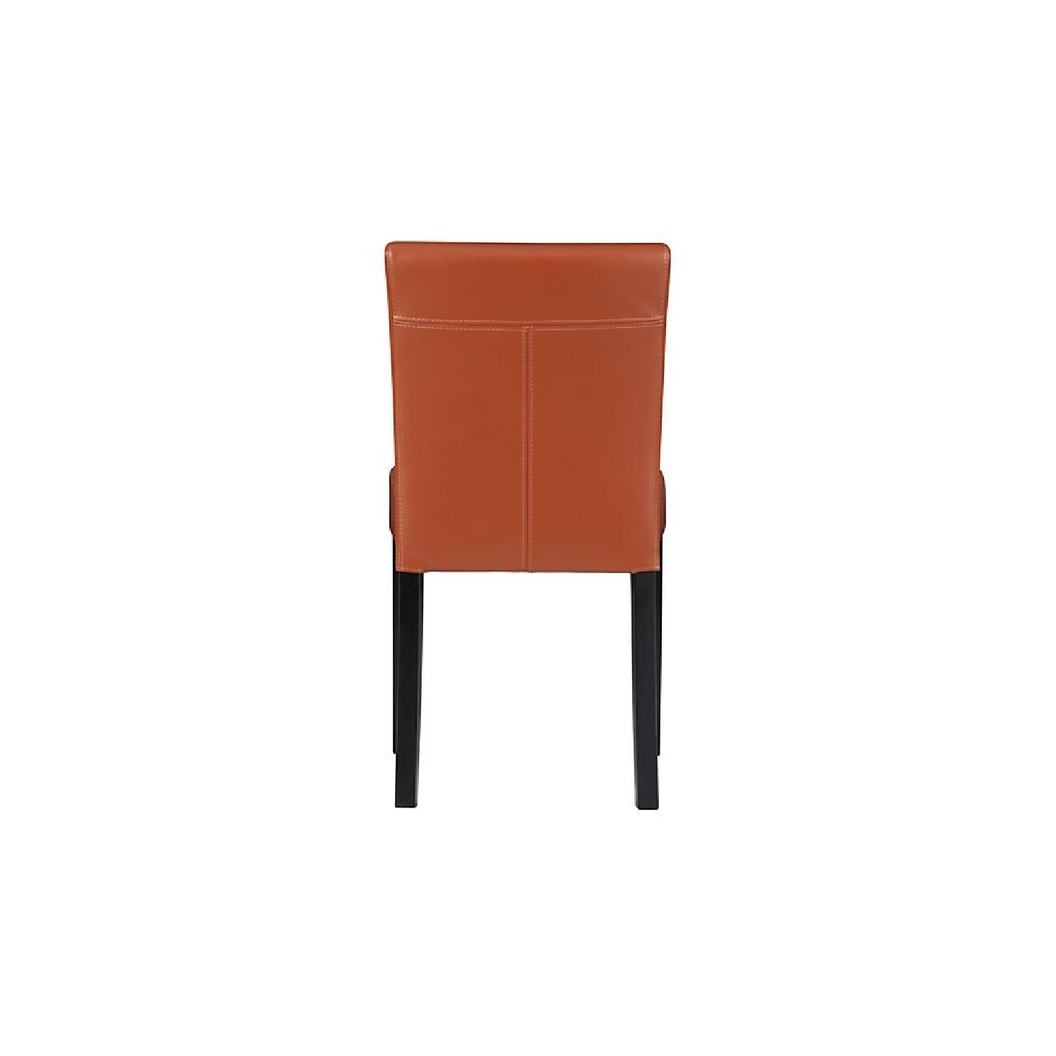 Crate & Barrel Lowe Persimmon Leather Side Chair - Pair - image-1