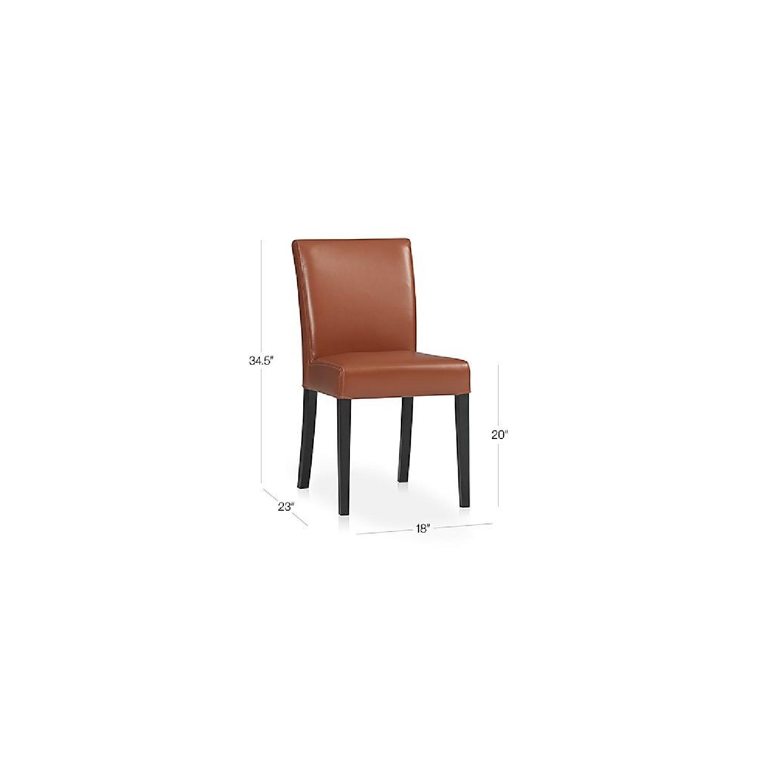 Crate & Barrel Lowe Persimmon Leather Side Chair - Pair - image-2