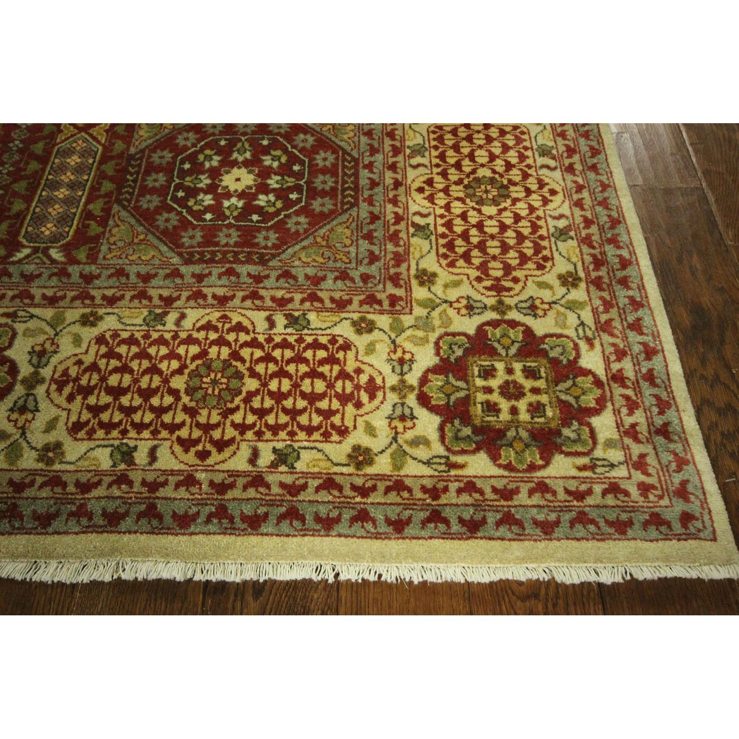 Double Knotted Lime Green Mamluk Hand Knotted Wool Area Rug H6726 - image-4