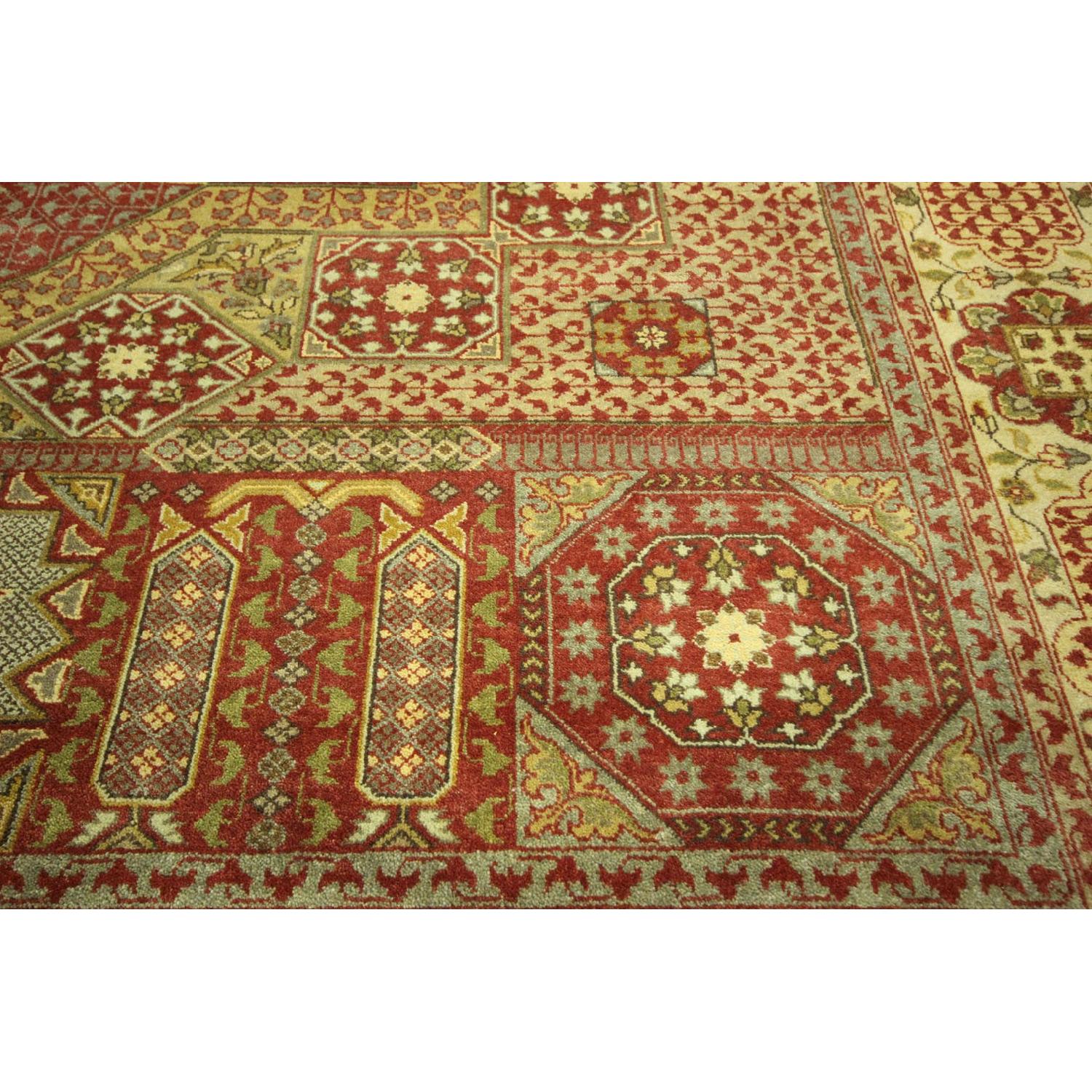 Double Knotted Lime Green Mamluk Hand Knotted Wool Area Rug H6726 - image-7
