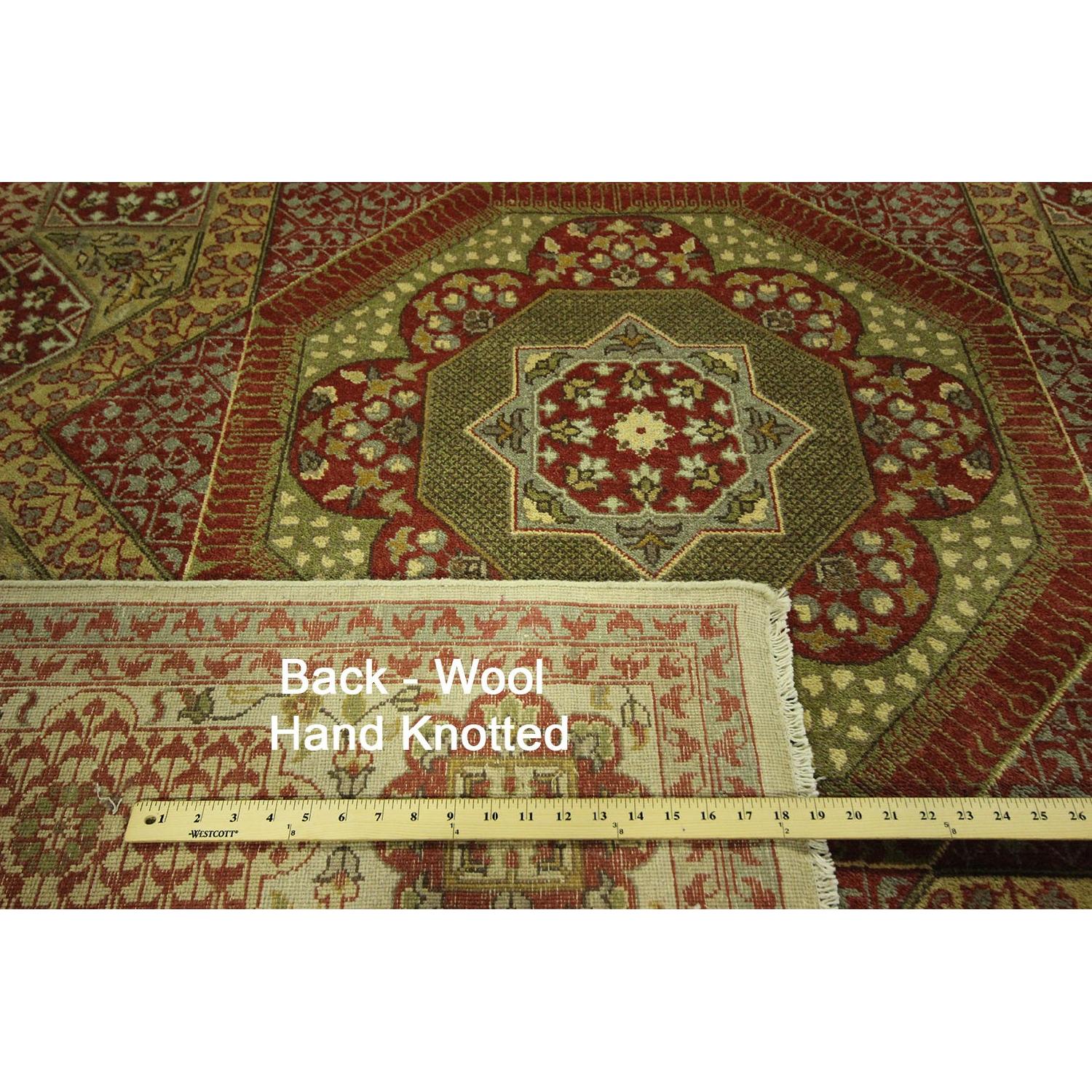 Double Knotted Lime Green Mamluk Hand Knotted Wool Area Rug H6726 - image-8