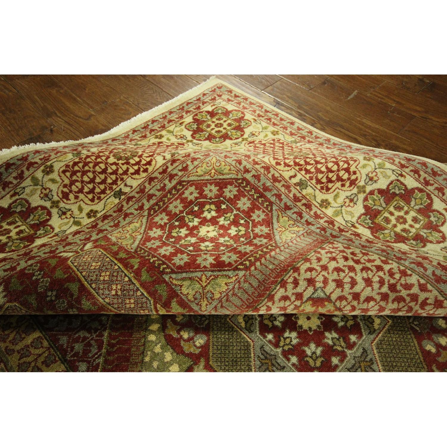 Double Knotted Lime Green Mamluk Hand Knotted Wool Area Rug H6726 - image-11