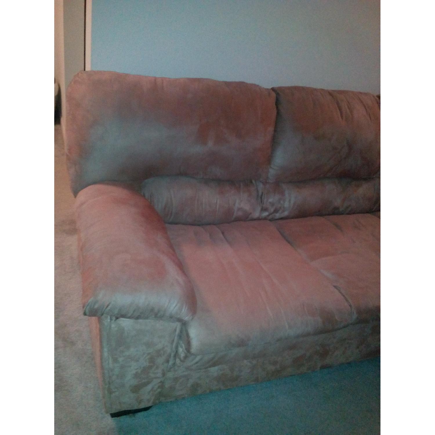 Light Brown Suede Sofa + Loveseat - image-3