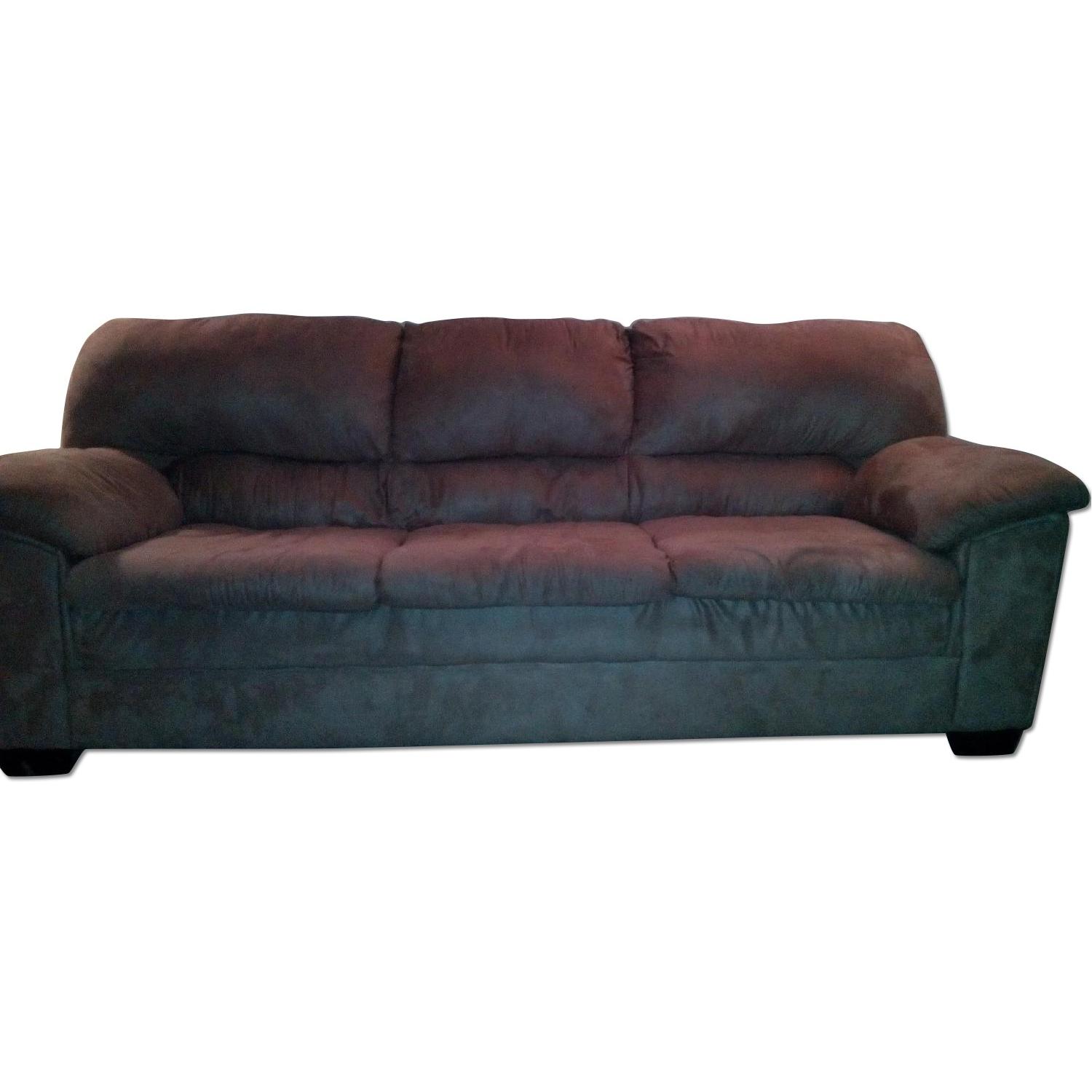 Light Brown Suede Sofa + Loveseat AptDeco