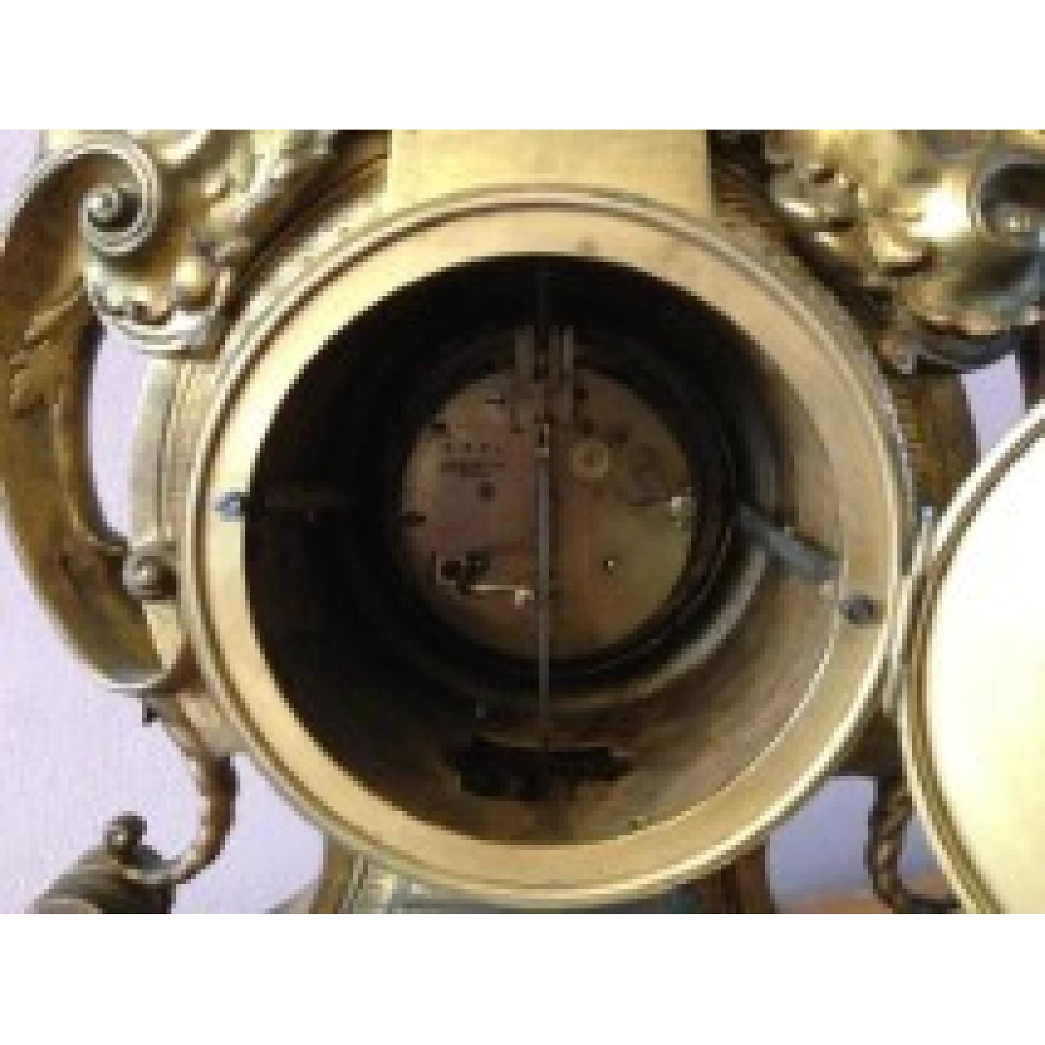 Japy & Lefebvre Paris Antique Bronze French Clock Set - image-4