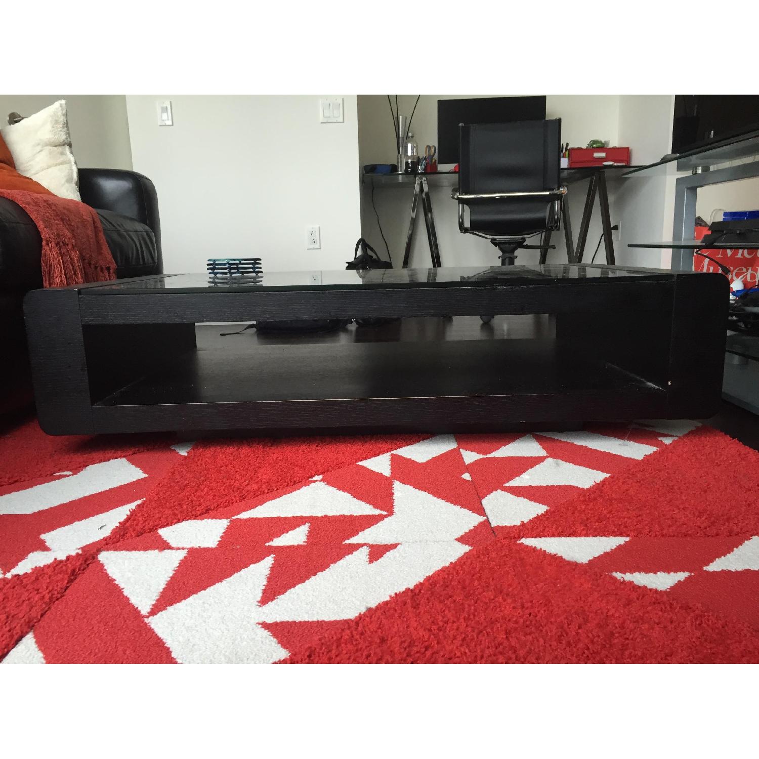 Cota 429 Black Wood/Glass Coffee Table AptDeco