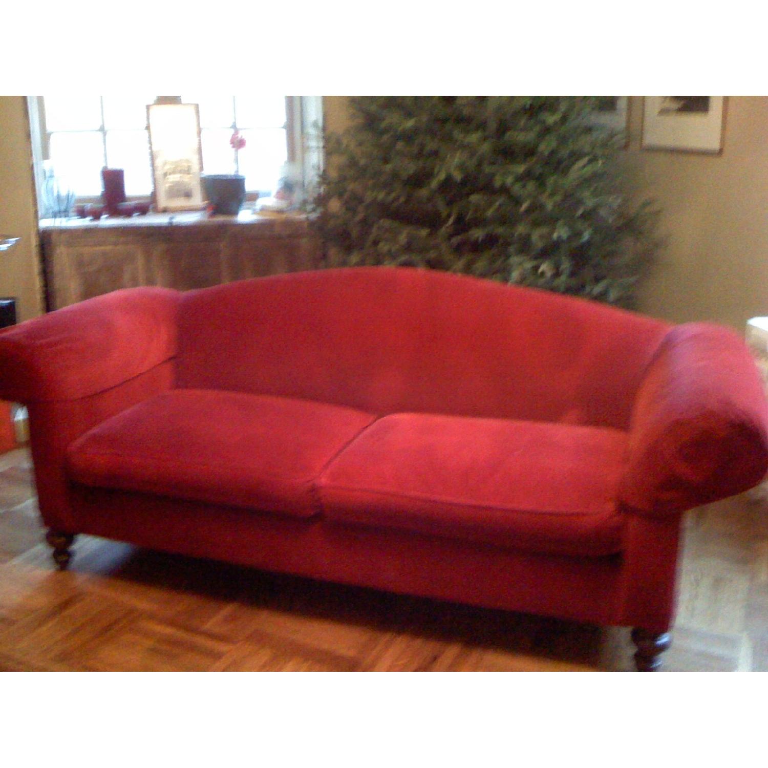 Red Velvet Sofa - image-1