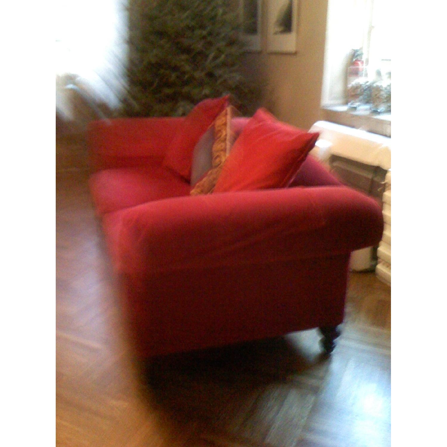 Red Velvet Sofa - image-2